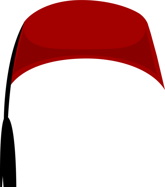 Fez hat flat illustration.